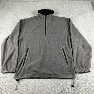 Champion Fleece Jacket Mens Medium Gray 1/4 Zip Pullover Outdoor
